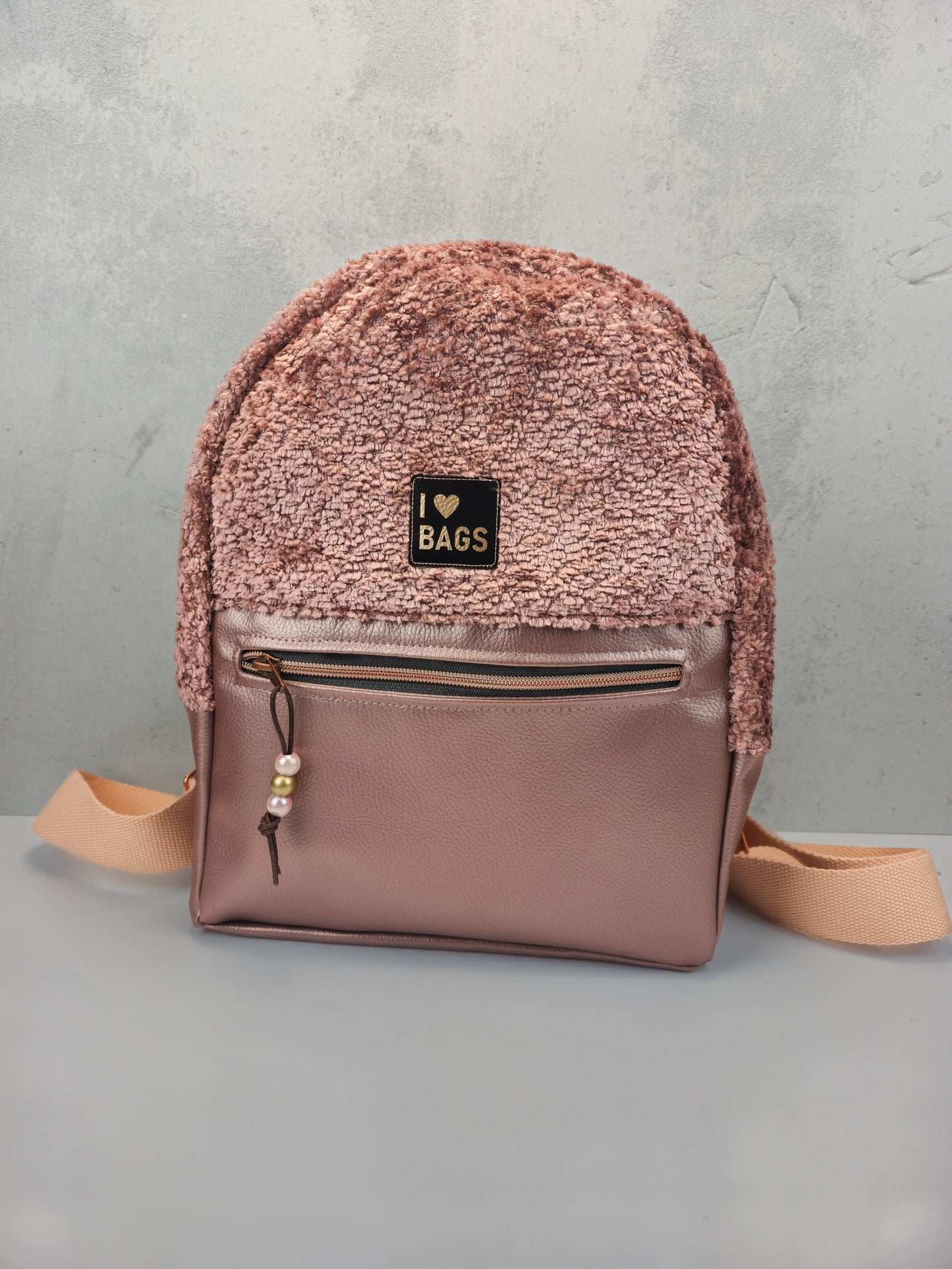 kunstleder decoratie oudroze metalic