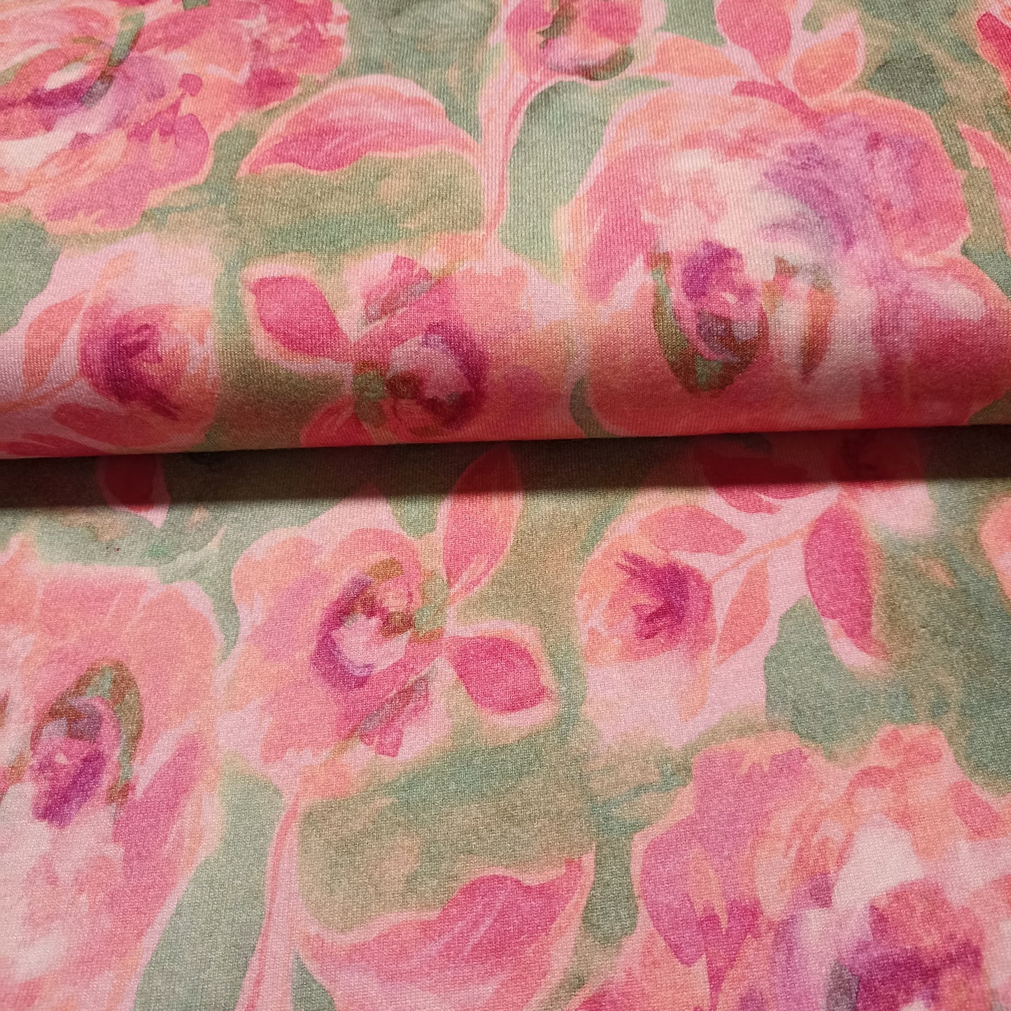 tricot geblurde bloemen pastel roze