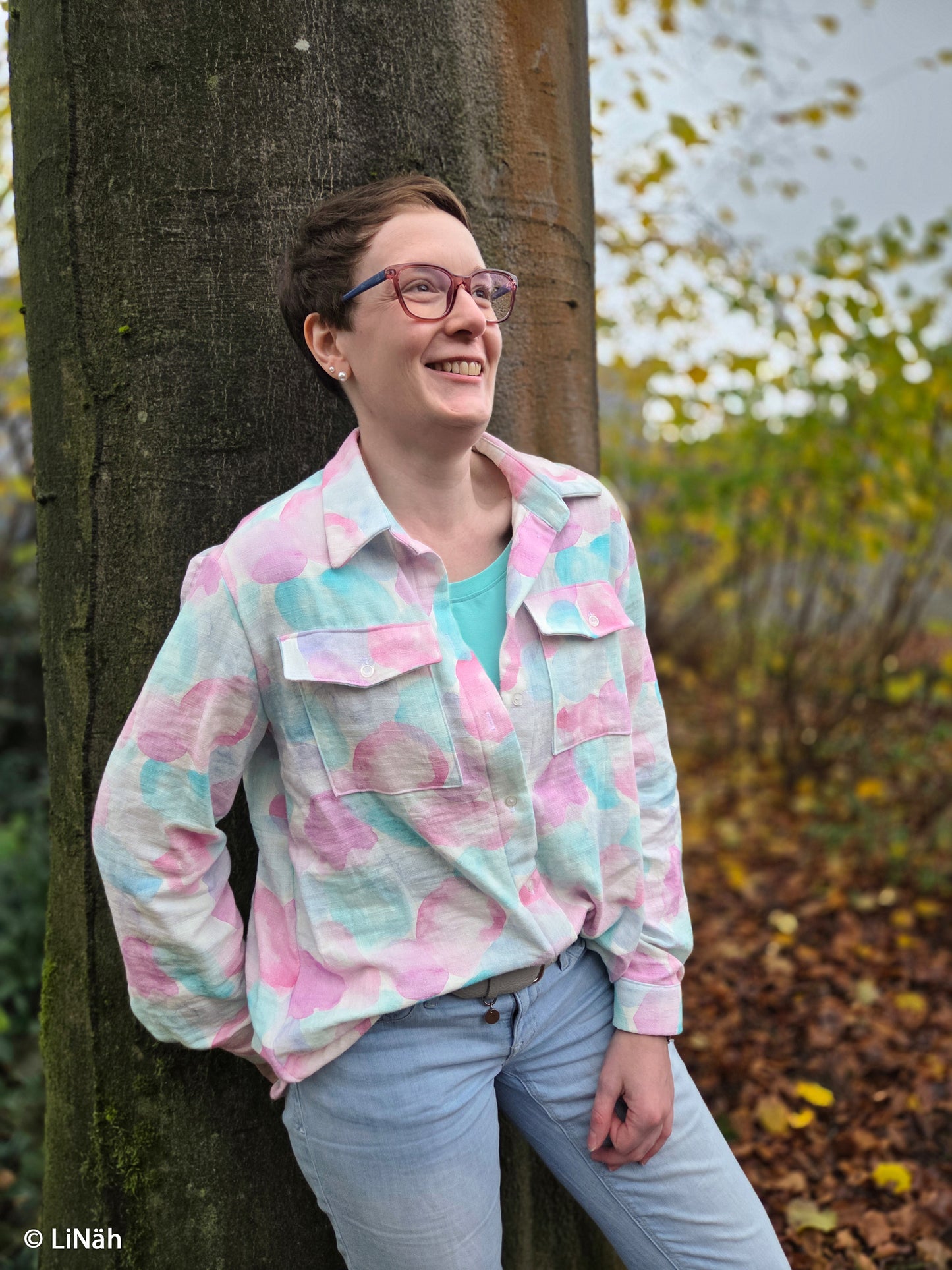 katoen met linnenlook: leo print by hip som hap