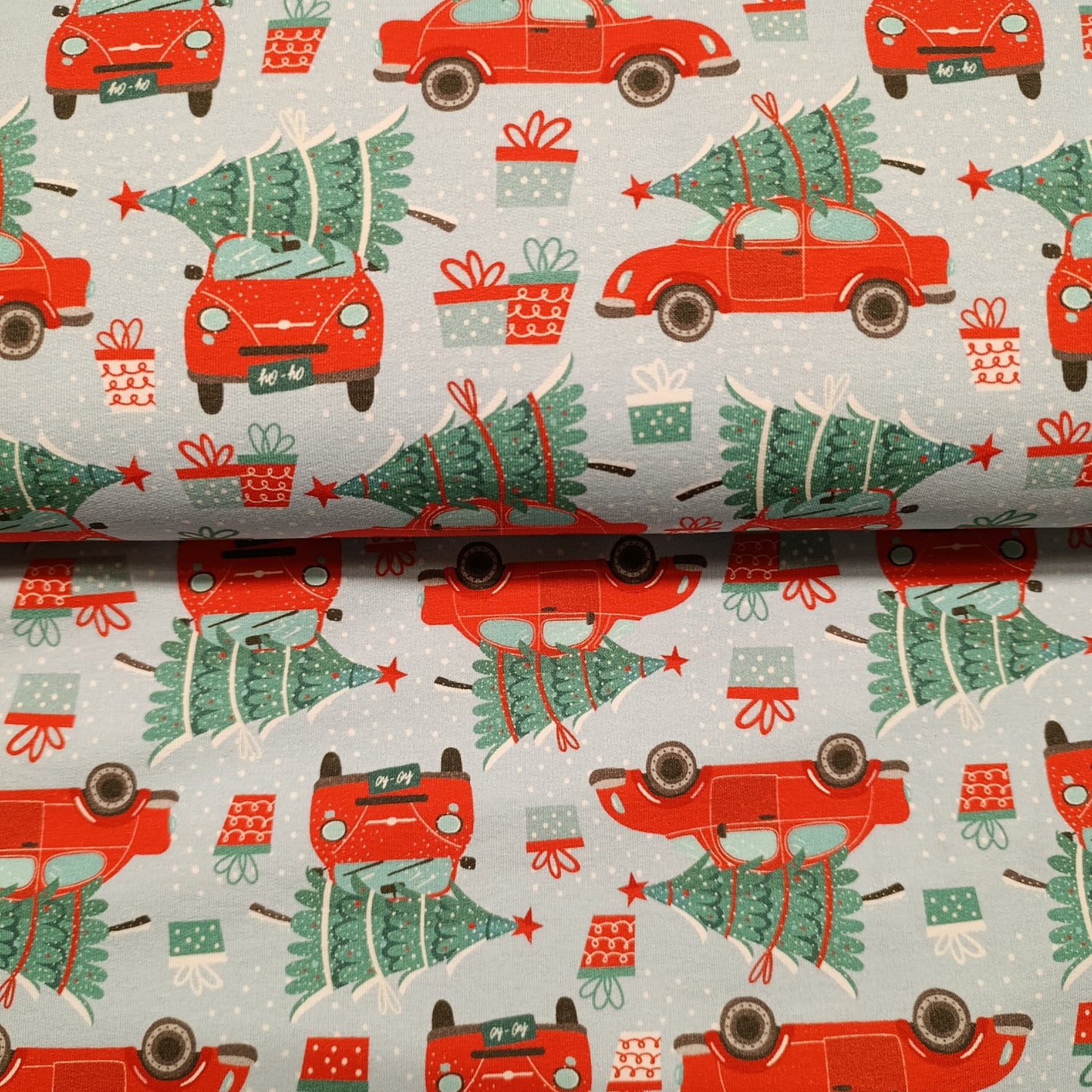 french terry auto kerstboom