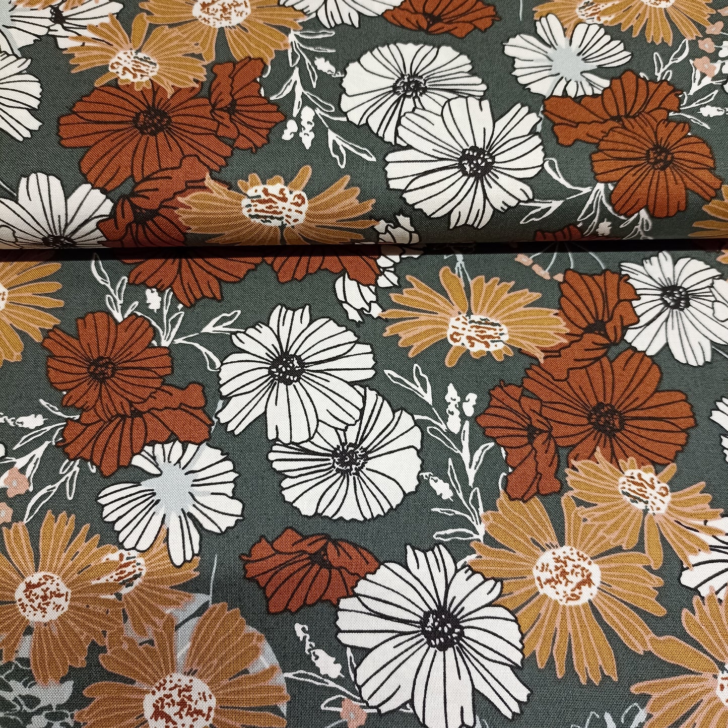 katoen retro bloemen