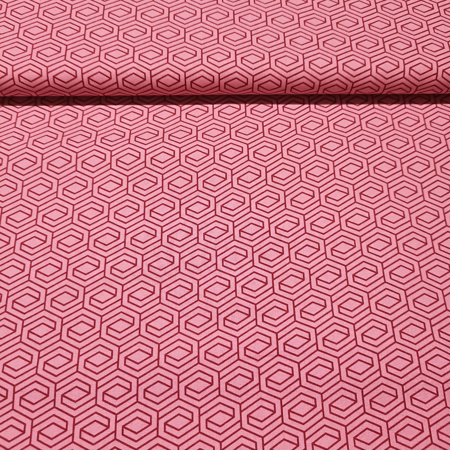 katoen grafische print roze