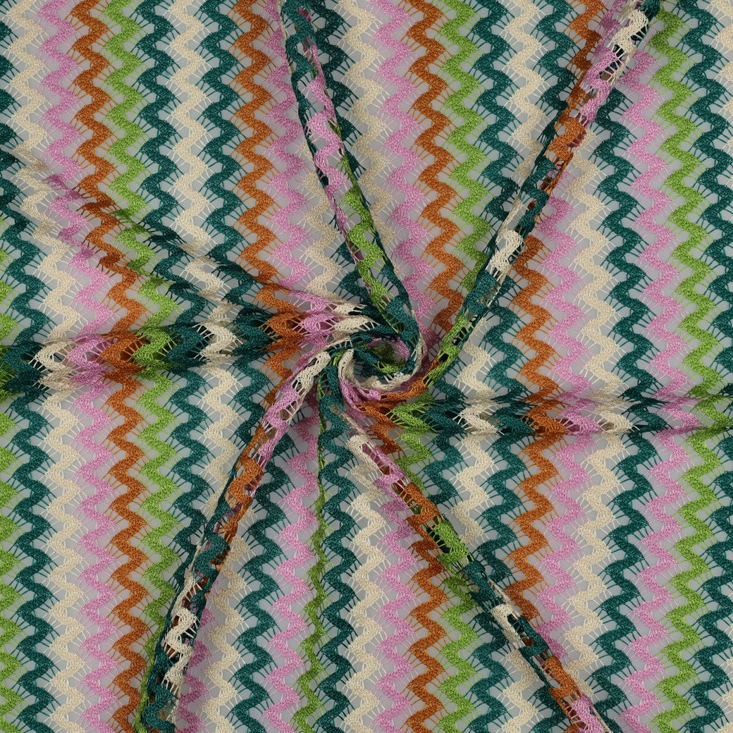 gehaakte stof zigzag groen