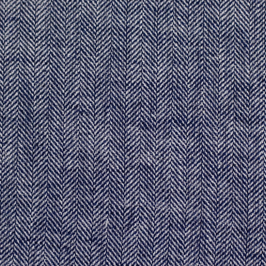 Linnen-katoen visgraat marine