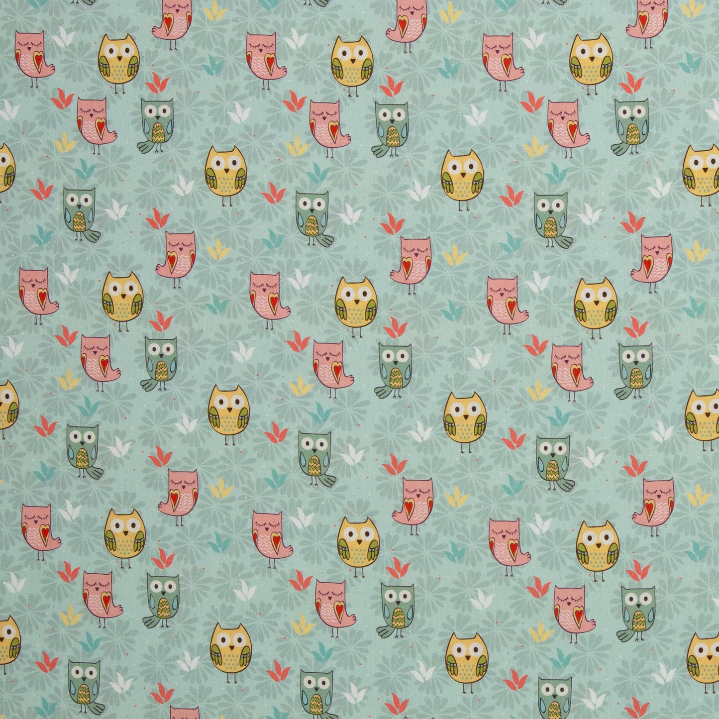 katoen vogels op grijsgroene achtergrond