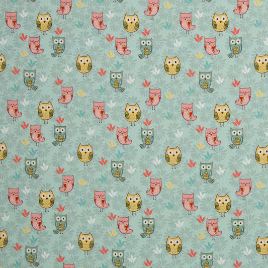 katoen vogels op grijsgroene achtergrond