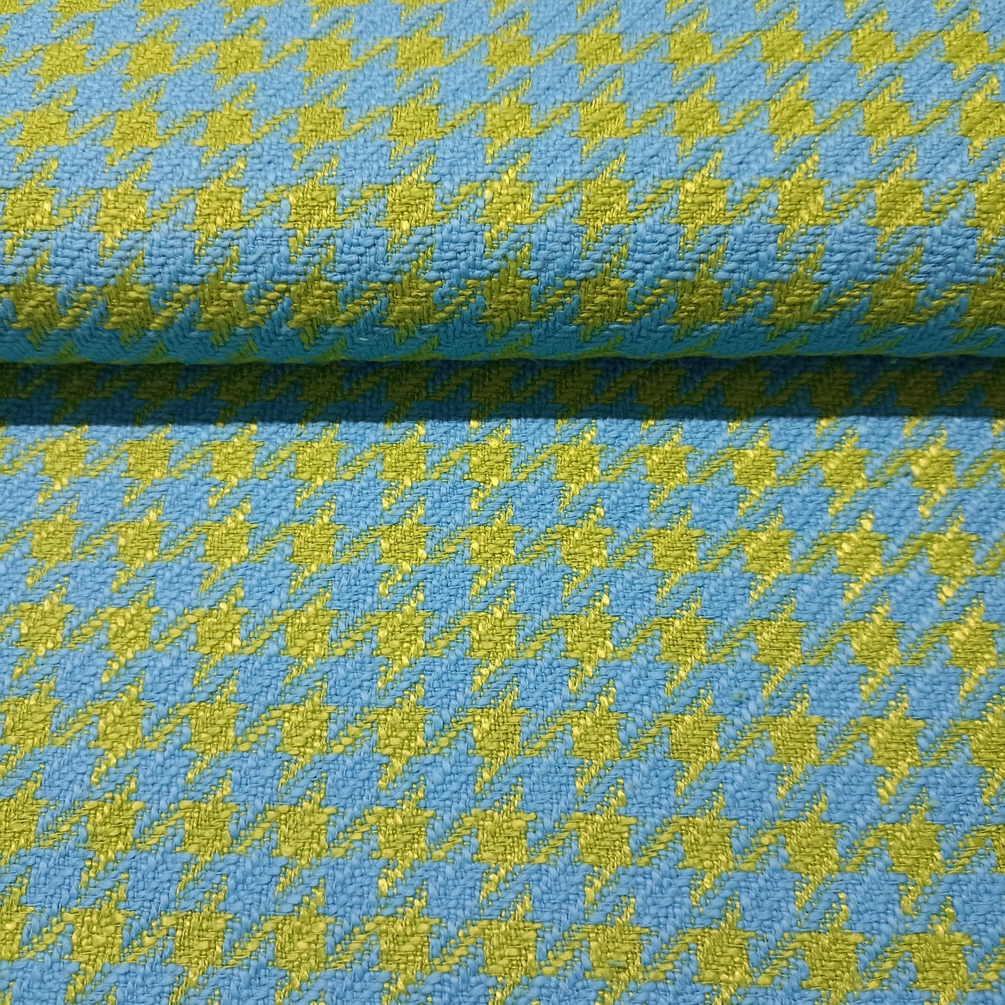 Boucle pied de poule turquoise limoen