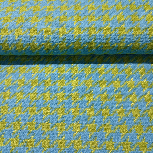 Boucle pied de poule turquoise limoen