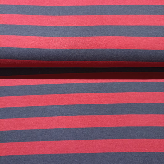 tricot strepen rood/marine