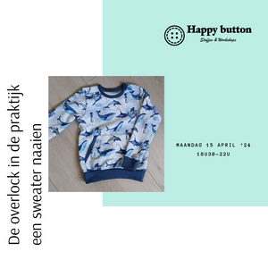 Overlock in de praktijk: sweater/T-shirt naaien maandag 15 april