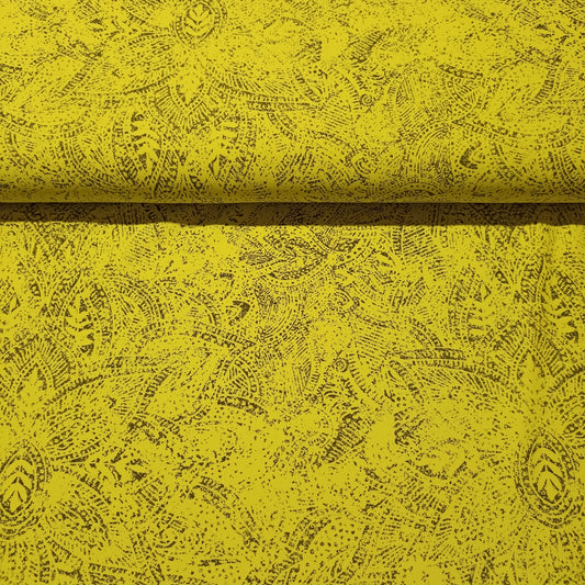 lycra geel ednische print