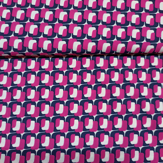 lycra retro print fushia