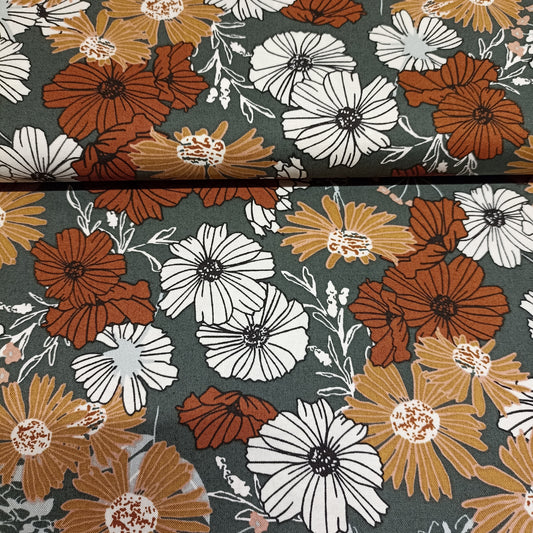 katoen retro bloemen