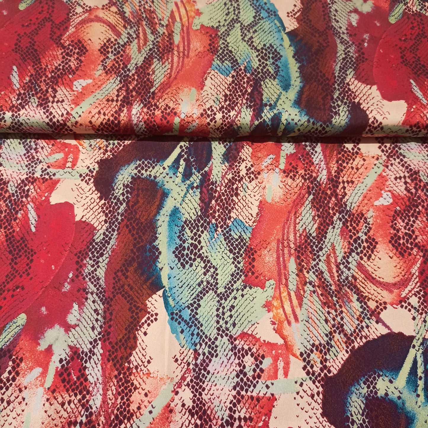 polyester slangenprint multicolor