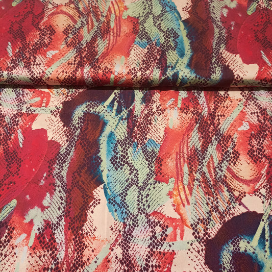 polyester slangenprint multicolor