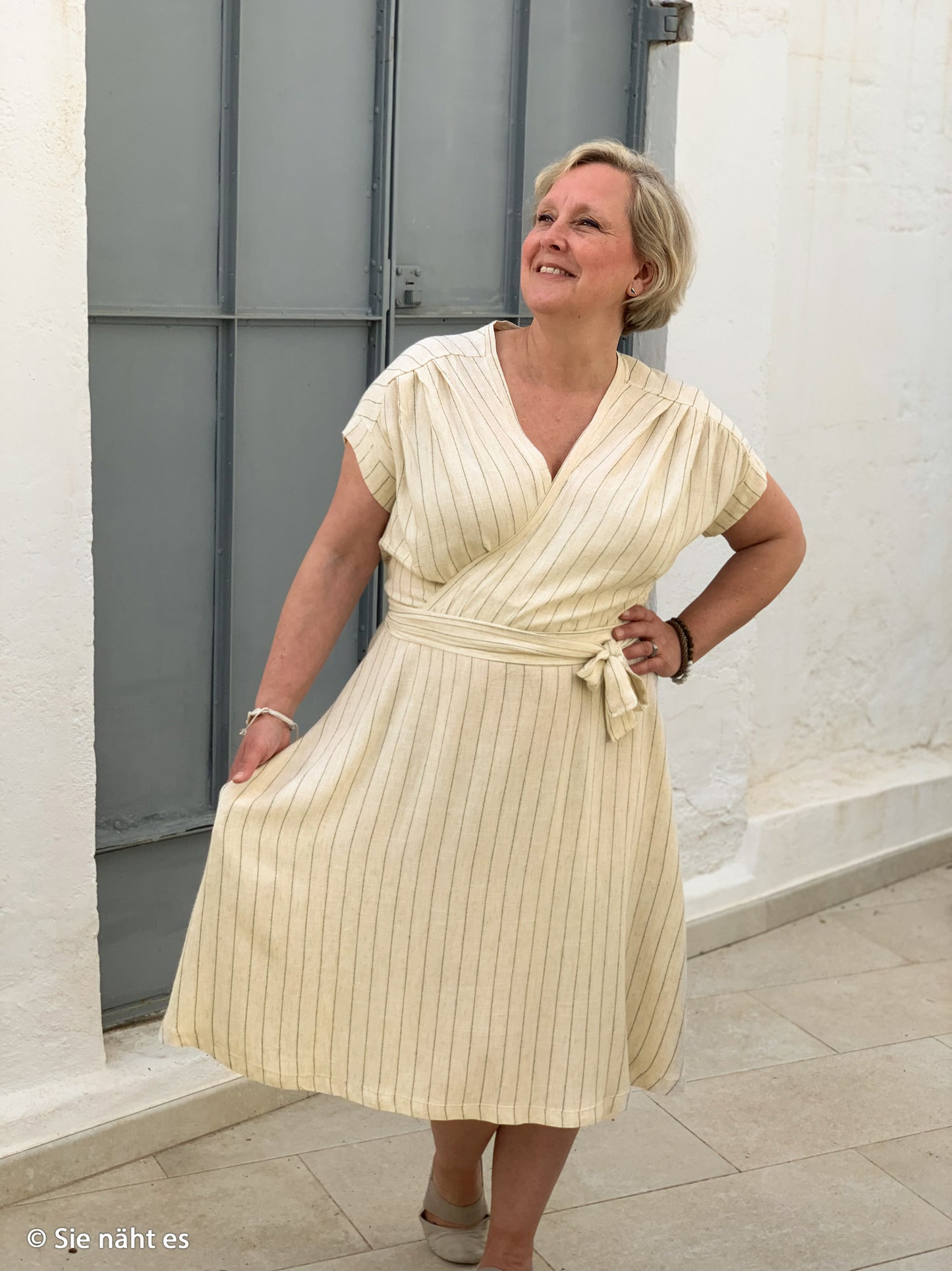 viscose linnen streep