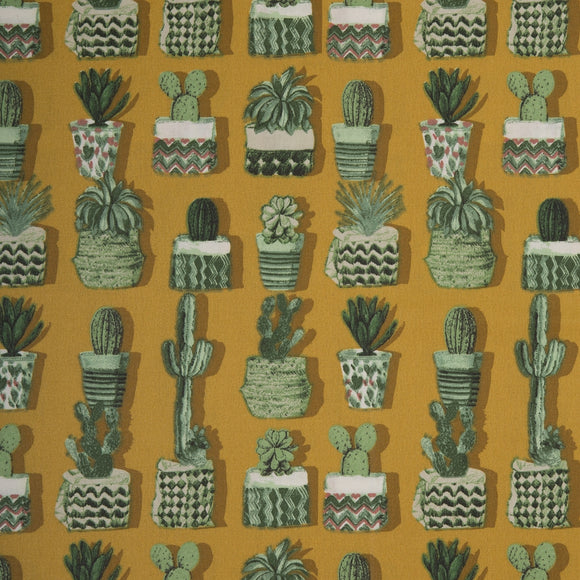 katoen gelamineerd kaktussen op okergeel